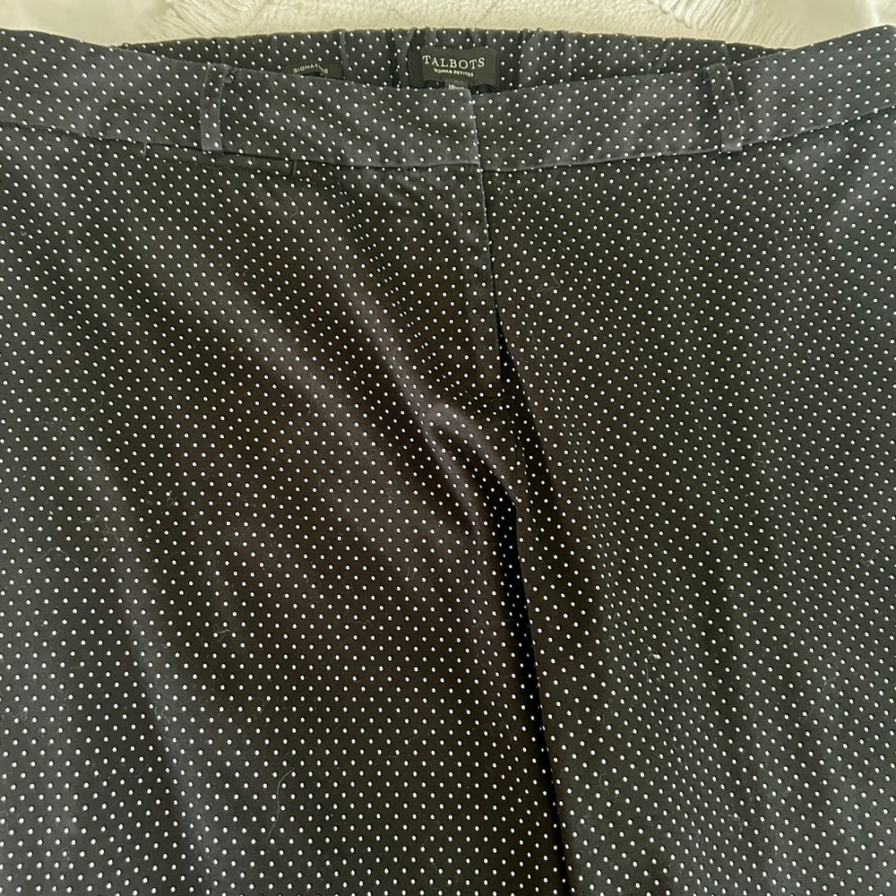 Talbots Signature Crop Pants Black White Dot 18W Petite - Picture 11 of 16